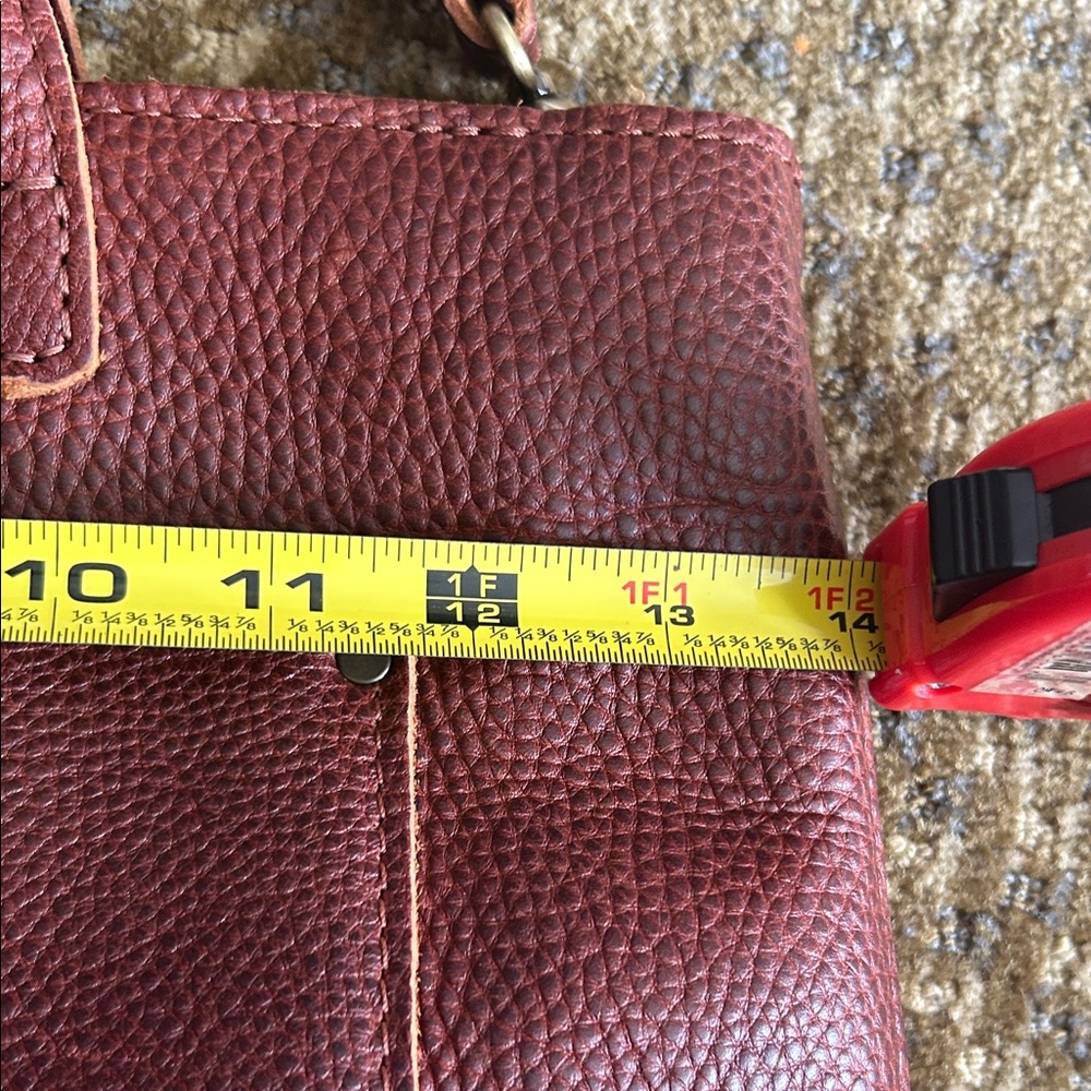 NWOT Portland Leather Women's Brown Mini Crossbody tote Bag - Picture 7 of 8